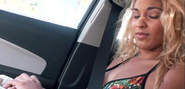  Hitch hiking exotic teen shows her tits